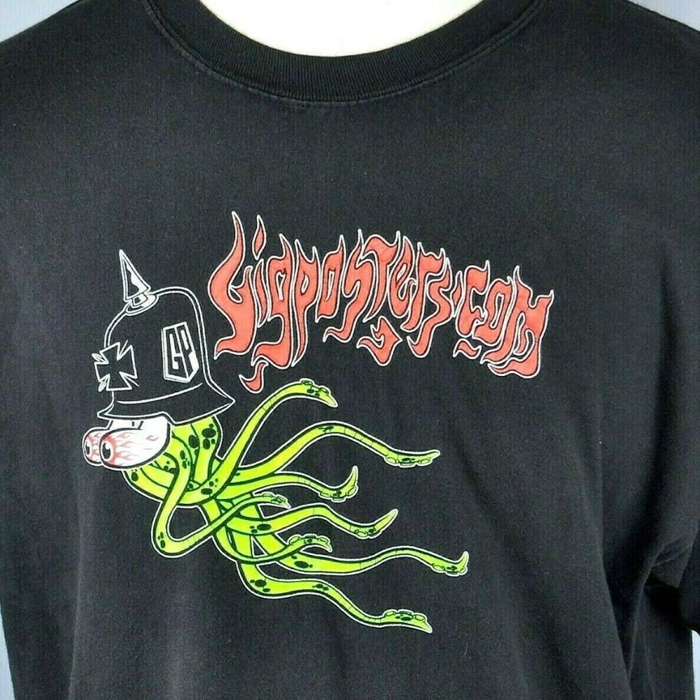 Gig Posters Lowbrow Squid Psych Kustom Kulture T-shirt XL Art Hot Rod Fink 2003
